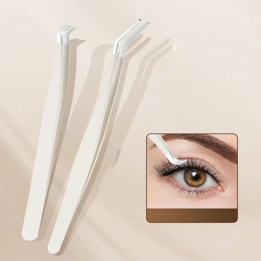 1 قطعة ملاقط الرموش الفولاذ المقاوم للصدأ عالية الدقة مكافحة ساكنة الملقط لملحقات رمش أدوات ماكياج #2