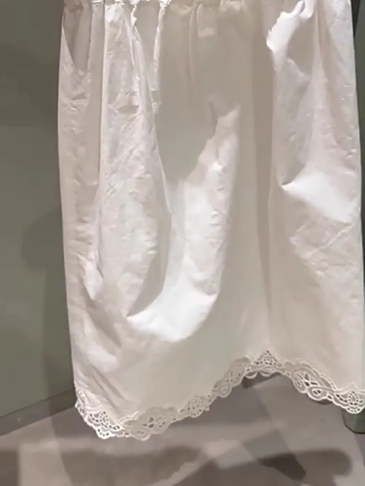 E falda en Línea A con Encaje, Estilo Suave, Faldas de Verano para Mujer, Ambiente Suave, Faldas de Media Longitud