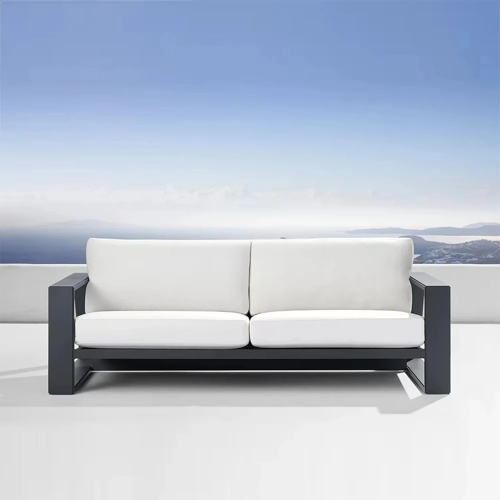Modern Luxury All-Weather Outdoor Aluminum Furniture Weather-Resistant Patio Sofa for Hotels and Villas for Gardens