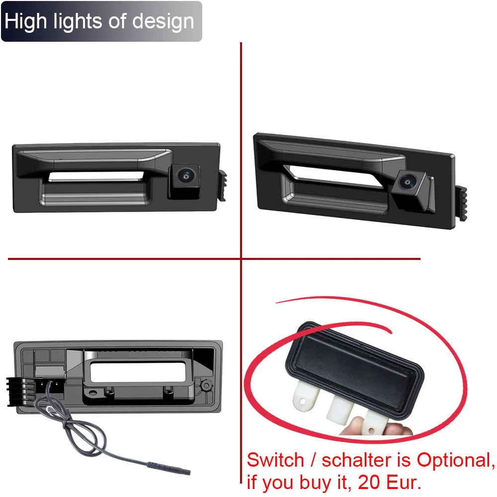HD Car trunk handle rear view camera for Porsche Panamera 970 G1 V6 V8/971 G1 4.0 S 4 Diesel E-Hybrid