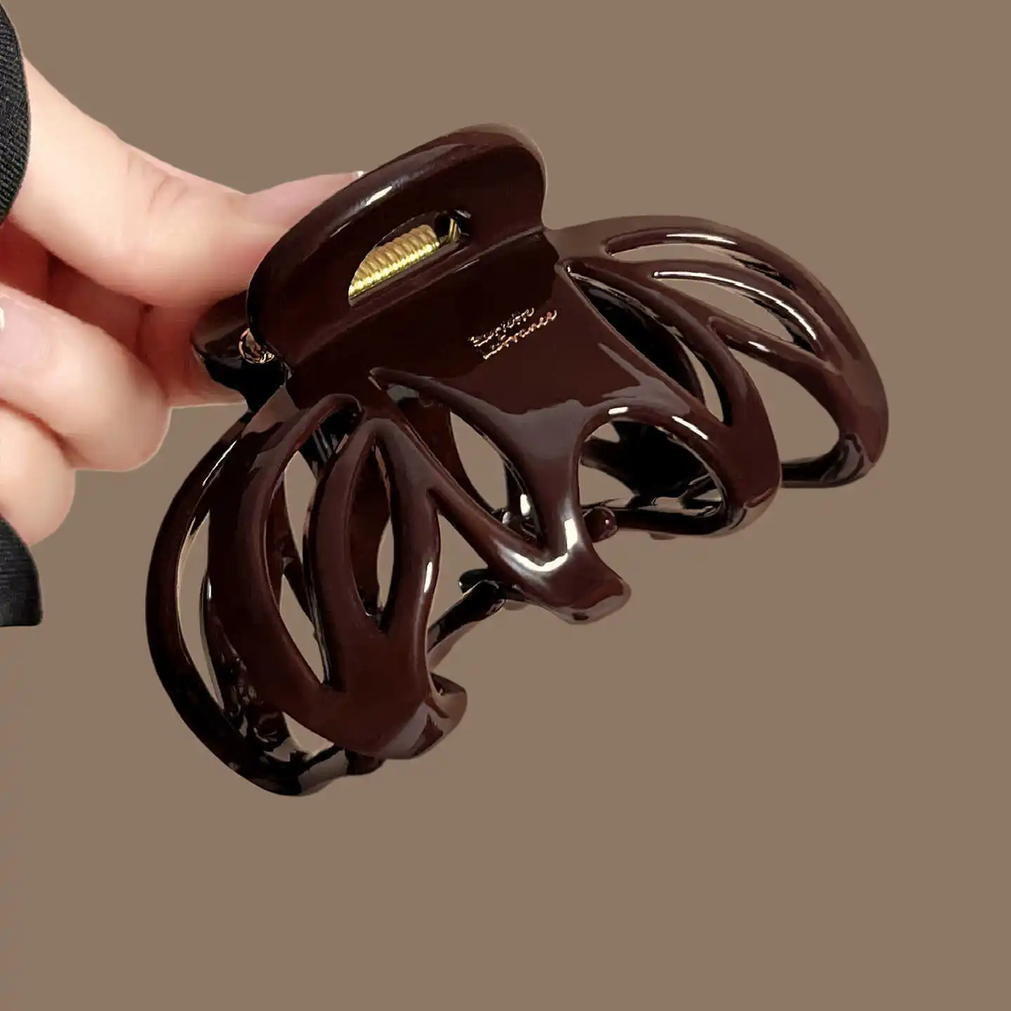 Vvintage Red Black Color Pumpkin Large Hair Claw Clip For Women Elegant Hair Ornament Hold Hair Clamp Hairpin Hair Accessories view 3