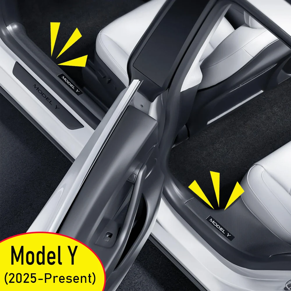 

Для Tesla Model Y Juniper 2025 2026, порог передней и задней двери, защита от пыли, накладки на порог, защитный чехол, аксессуары