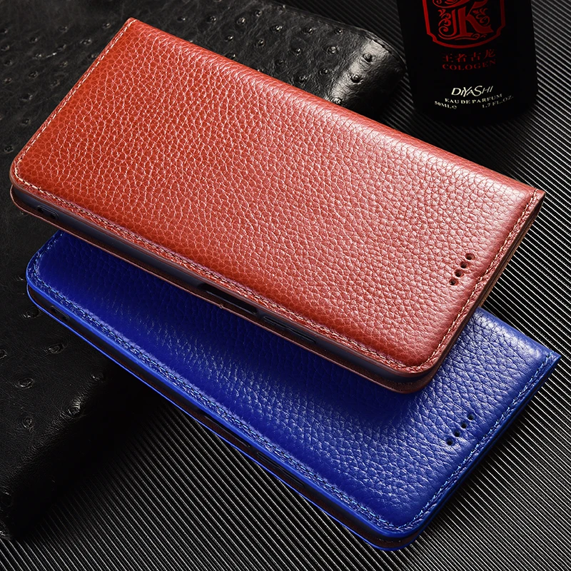 

Litchi Genuine Leather Flip Case For Samsung Galaxy S8 S9 S10 S10e S20 S21 S22 S23 S24 S25 FE Edge Plus Ultra Phone Cover Cases