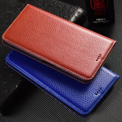 Litchi Genuine Leather Flip Case For Samsung Galaxy A04 A14 A24 A34 A54 A05 A15 A25 A35 A55 A06 A16 A26 A36 A56 Cover Cases