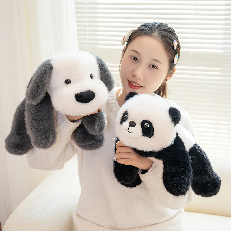 Kawaii Dierenkussen Bankkussen Gevulde Zachte Pop voor Verjaardag Valentijnsdag Cadeau 1Pc 30/40CM Mooie Liggende Panda Hond Knuffel