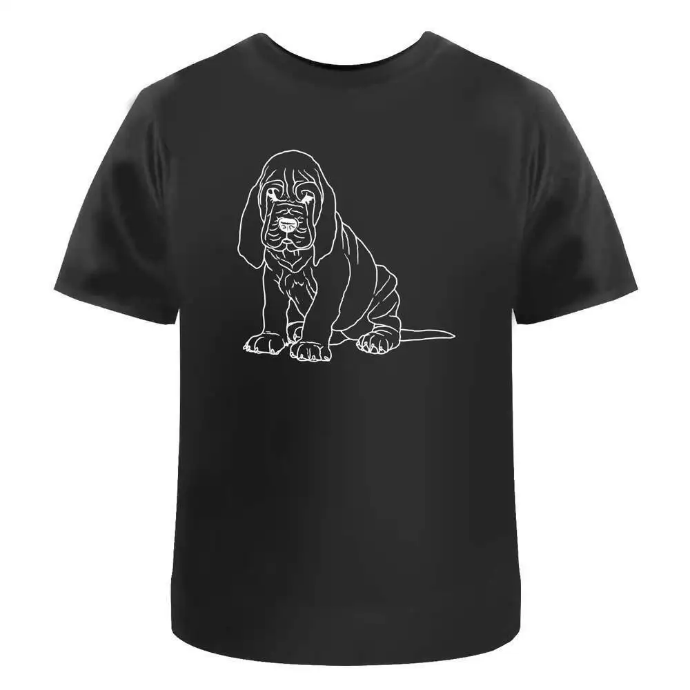 Bloodhound Puppy' Cotton T-Shirts   Anime Graphic T-shirts for Men Clothing Women