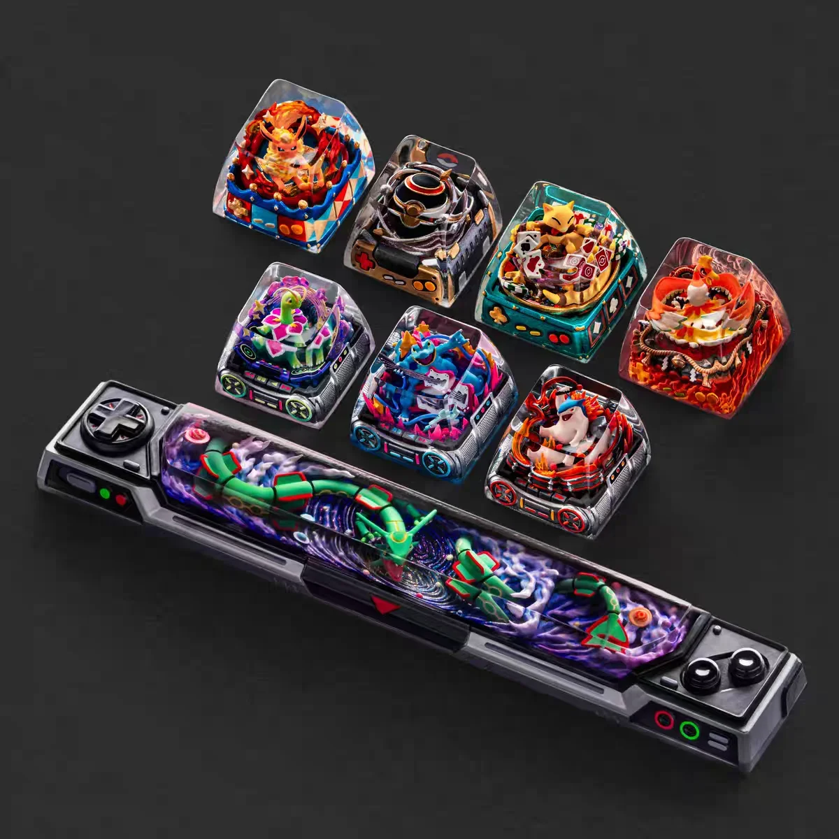 Pokemon Anime Character Keycap Mechanical Keyboard Resin Stereoscopic Keycap Luxury Ball Meganium Typhlosion Feraligatr Flareon