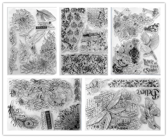 2023 جديد واضح ختم خلفية DIY بها بنفسك سجل القصاصات ألبوم بطاقة ورقة كرافت سيليكون المطاط الأسطوانة شفافة stamps 128