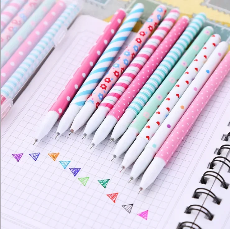 

0.38mm 10 Pcs Set Color Gel Pen Flower Starry Star Sweet Flora Colored Cute Pens for School Writing Supplies Kawaii Stationary