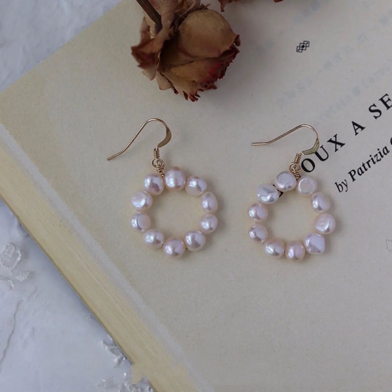 Großhandel Schmuck 100% Natürliche Barock Süßwasser Perle 14K Gold Gefüllt Damen Tropfen Ohrringe Für Frauen Anti Allergie – Detail 6