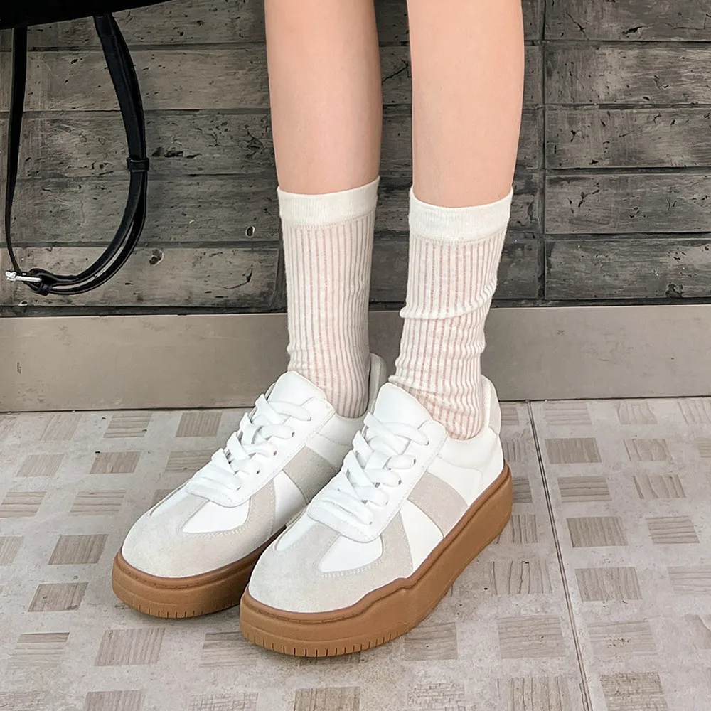 FEDONAS Popular Women Sneakers Splicing Genuine Leather Platforms Spring Summer Shoes Woman Lace-Up Casual Leisure Sport Shoes