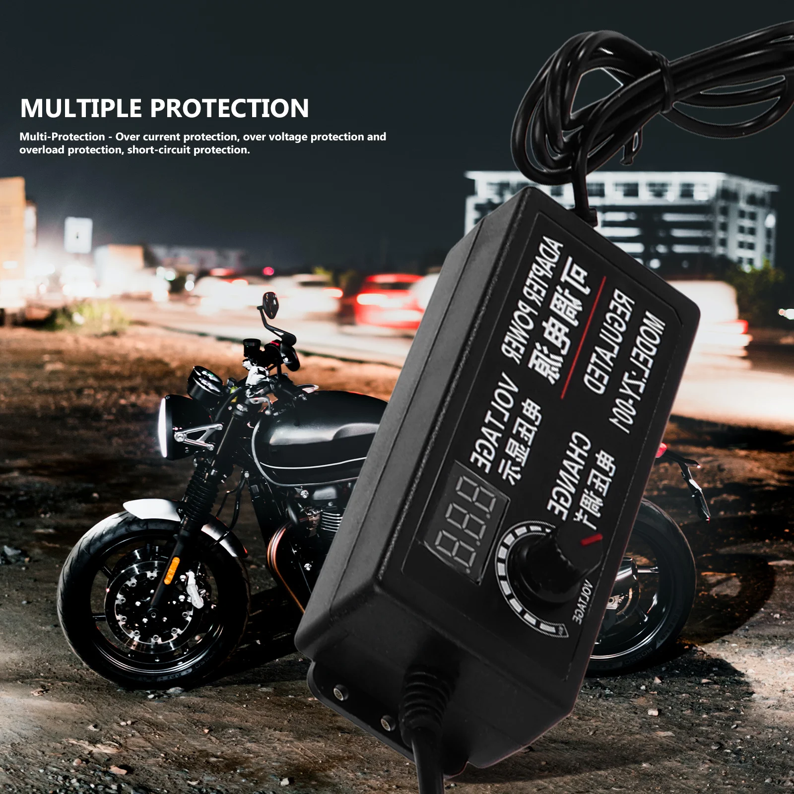 

Adjustable Voltage Power Supply 9-24V 3A 72W Led Display Real-Time Monitoring Overload Short-Circuit Protection Home Use