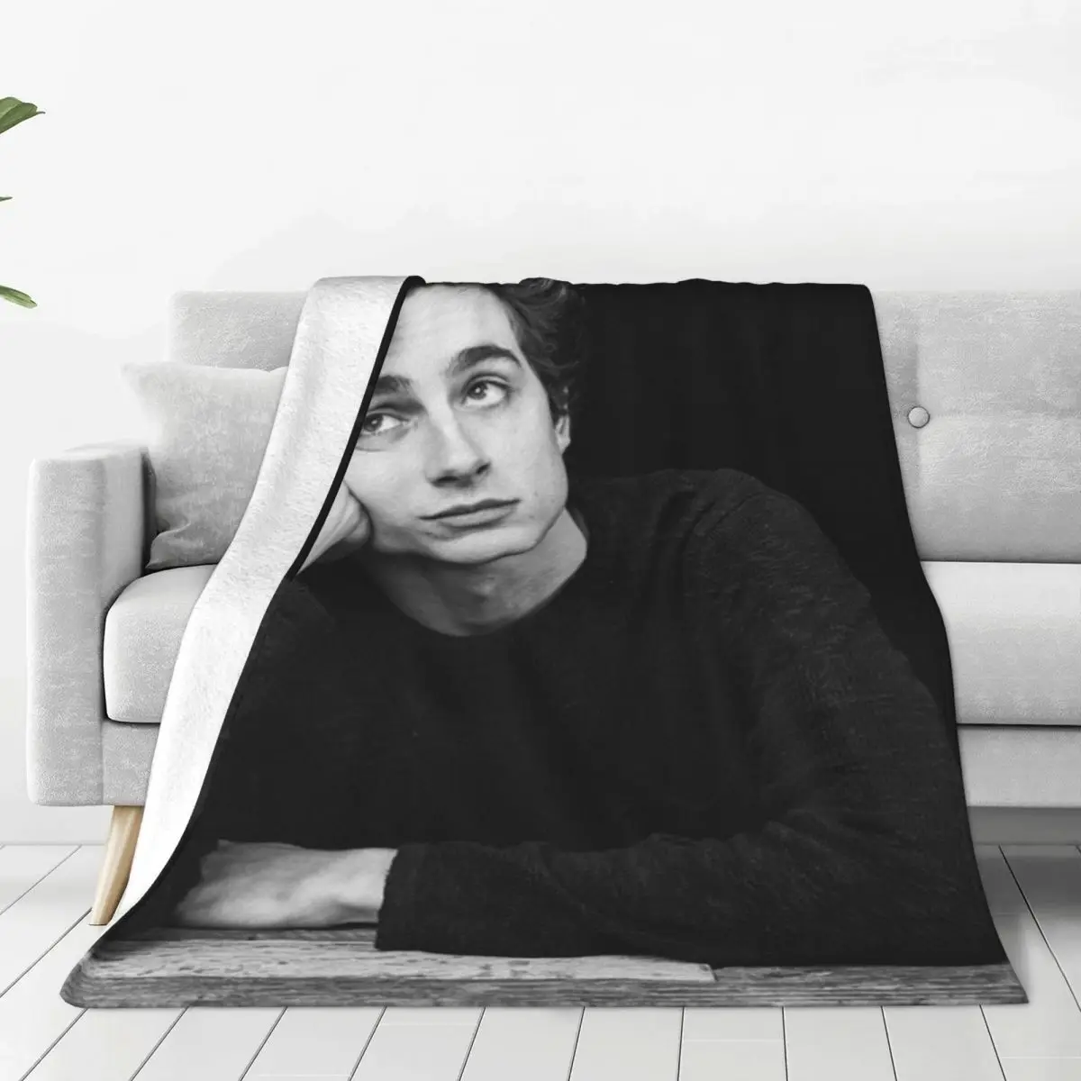 Timothee Chalamet Warm Soft Blanket American and French Actor Office Bedding Throws Winter Flannel Bedspread Sofa Bed Cover