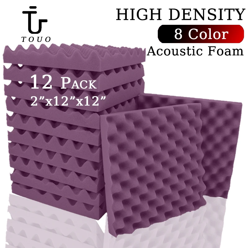 

TOUO Studio Foam Sound-absorbing Panel 12 Pcs Soundproofing Foam Panel Acoustic Insulatio Wall Panels Absorption Treatment