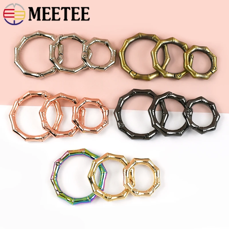 

5/10Pcs Meetee 20-32mm Metal O Ring Buckle Opening Carabiner Rings Keychain Spring Hook Bags Strap Connector Snap Clips Hardware