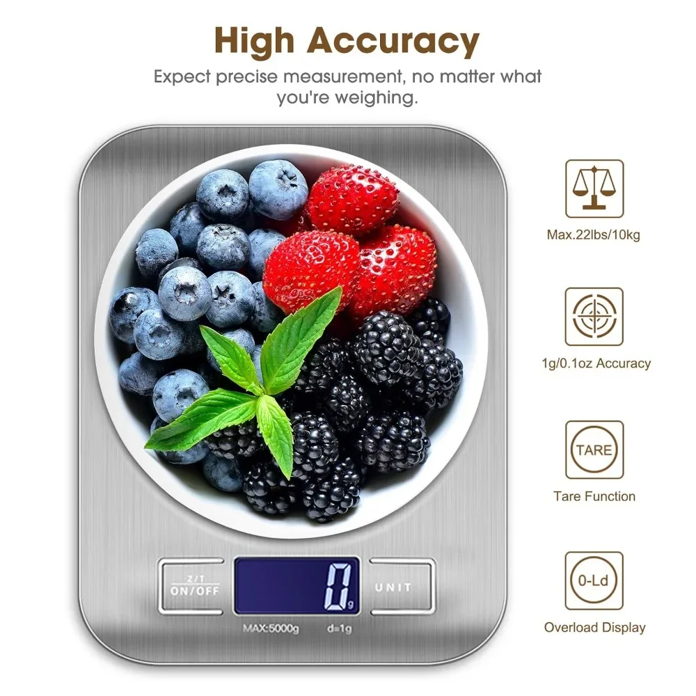 High-precision kitchen electronic scale LED display 10kg 1g stainless steel panel scale home jewelry food weighing tool