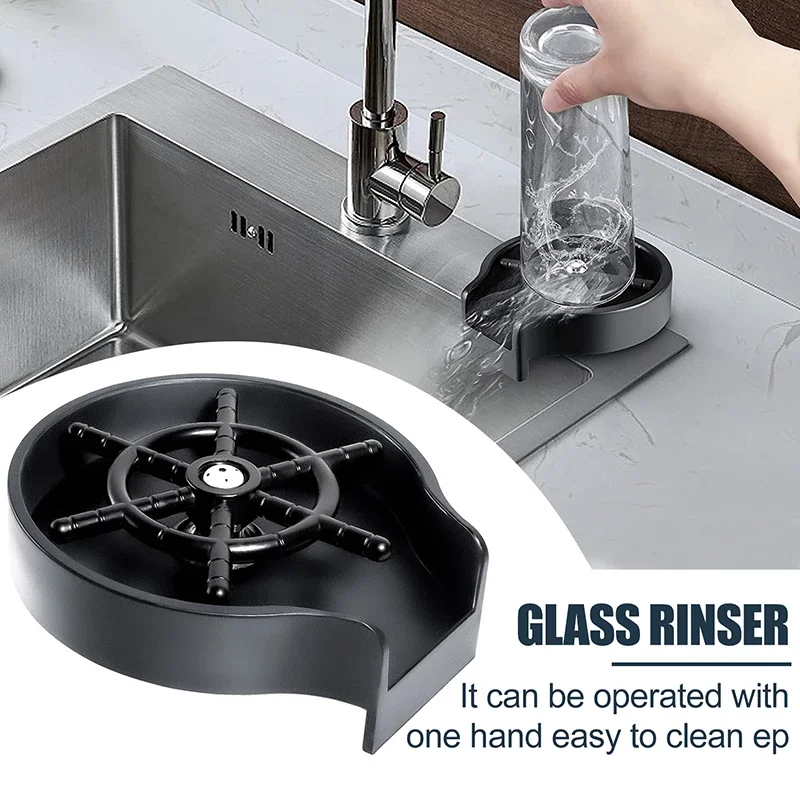 

Rinser Automatic Glass Cup Washer High Pressure Wash Cup Kitchen Beer Bar Milk Tea Coffee Cup Cleaner Home Sink Accessories