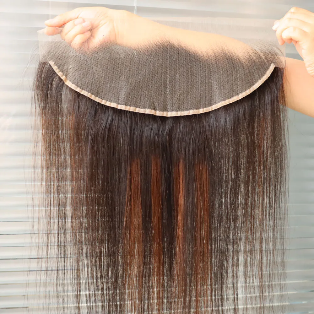 تسليط الضوء على اللون البني عذراء ريمي الهندي وصلة إطالة شعر طبيعي شفافة 4x4 5x5 13x4 13x6 الدانتيل إغلاق أمامي مستقيم الشعر