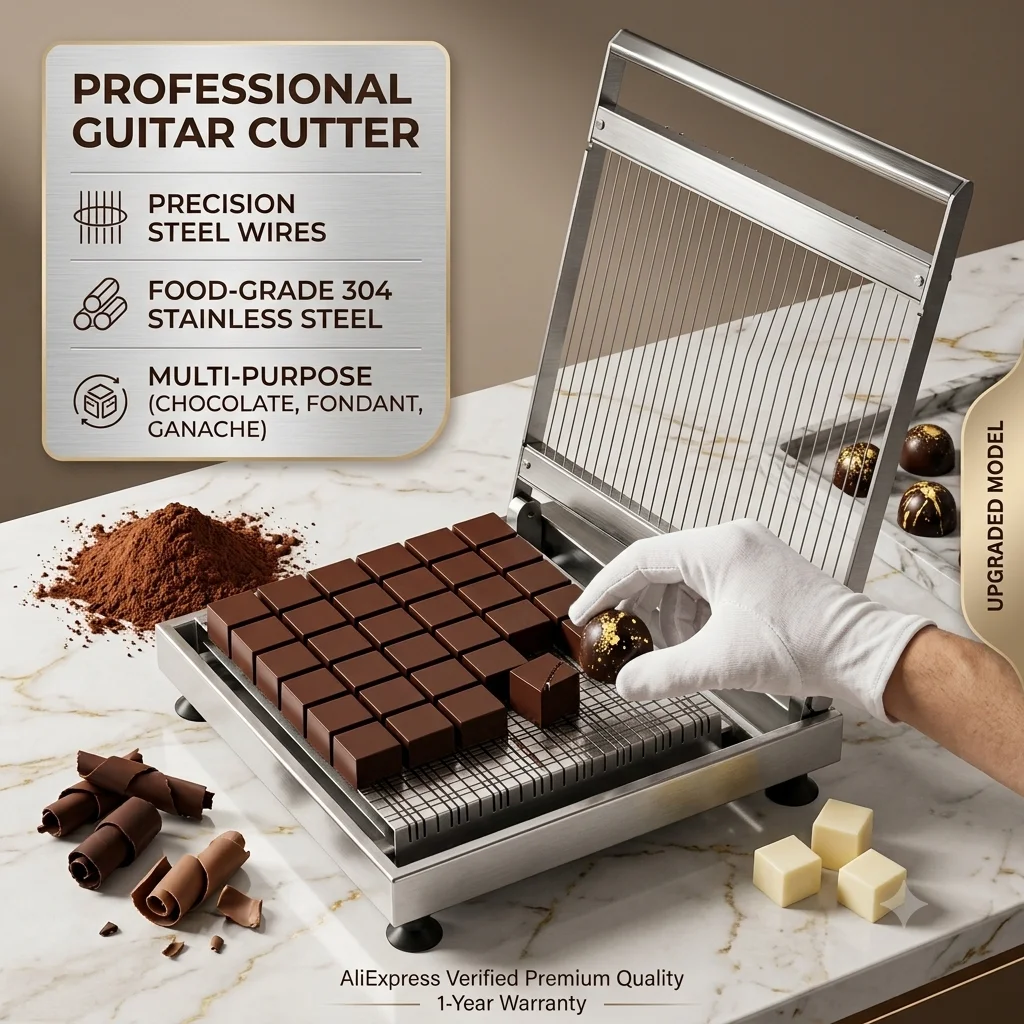 Food Grade 304 Stainless Steel Dual Handle Hand Operated Chocolate Block Cutting Machine CE Certified For Chocolate Workshop