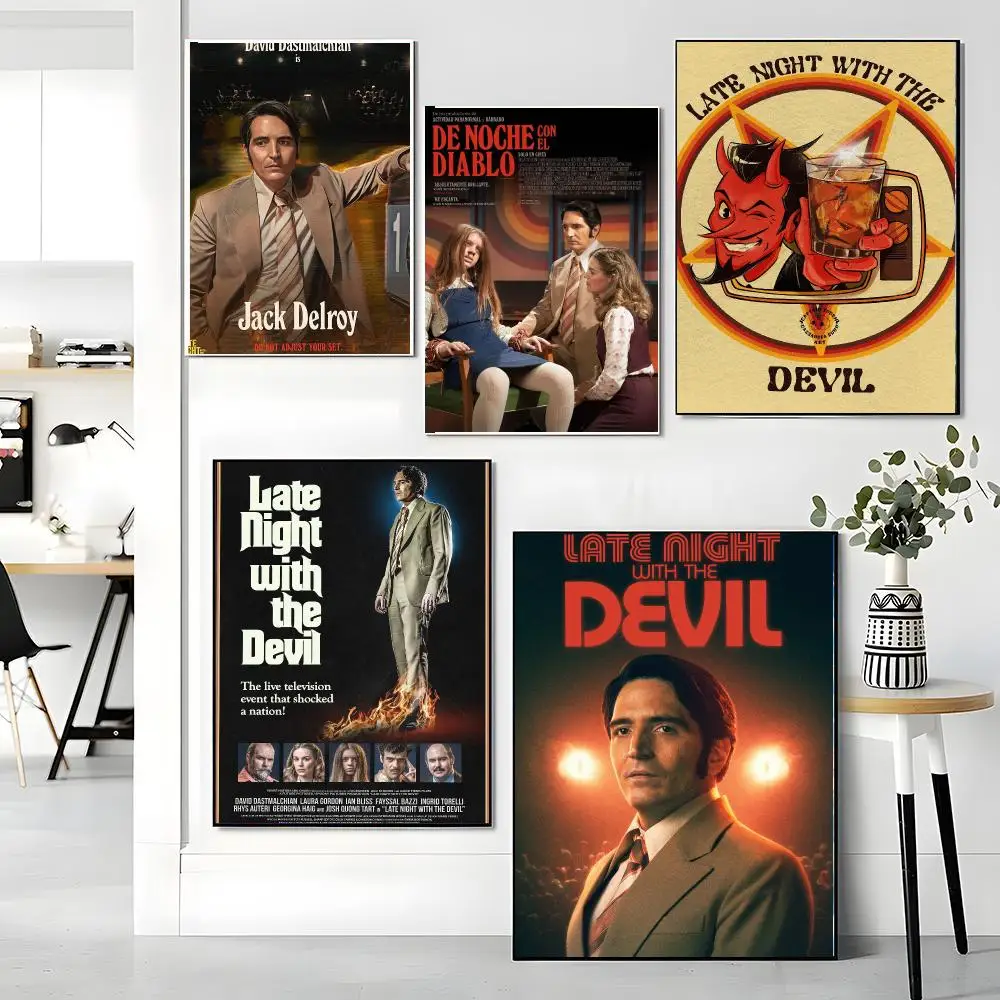 classic movie L-Late Night with the Devil-L Painting Calligraphy Boho Botanical Decor for Living Room Elegant Home Style