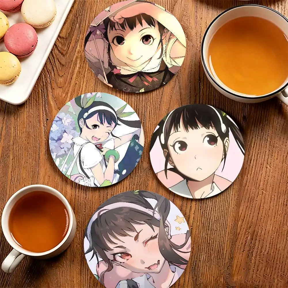 H-Hachikuji Mayoi M-Monogatari Series Heat-Resistant Pine Coasters Lightweight Sturdy for All Drinkware Easy to Clean