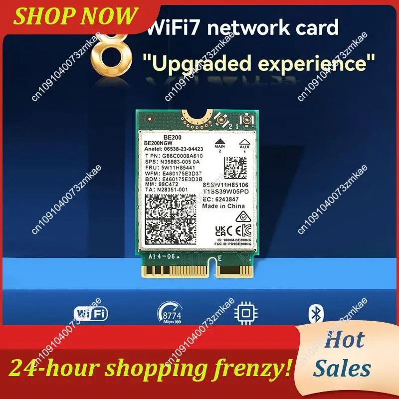 

Ежедневная распродажа BE200 Wi-Fi 7 карт + 10Dbi антенна Wi-Fi адаптер 2,4G/5G/6Ghz Bluetooth 5,4 8774 Мбит/с беспроводная сетевая карта для Windows 1