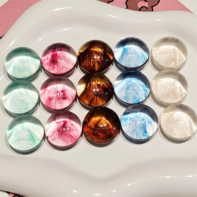 New arrived 50pcs/lot 20mm color pattern geometry rounds balls shape resin cabochon beads diy jewelry garment hair accessory