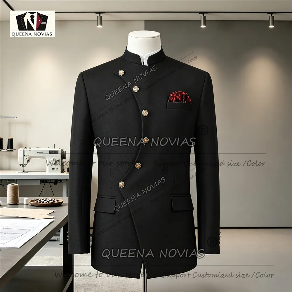 Unique Design Suits Men For Wedding Single Breasted Jacket Pants 2 Piece Set Jacket Pants Customized Groom Tuxedo Male Clothing