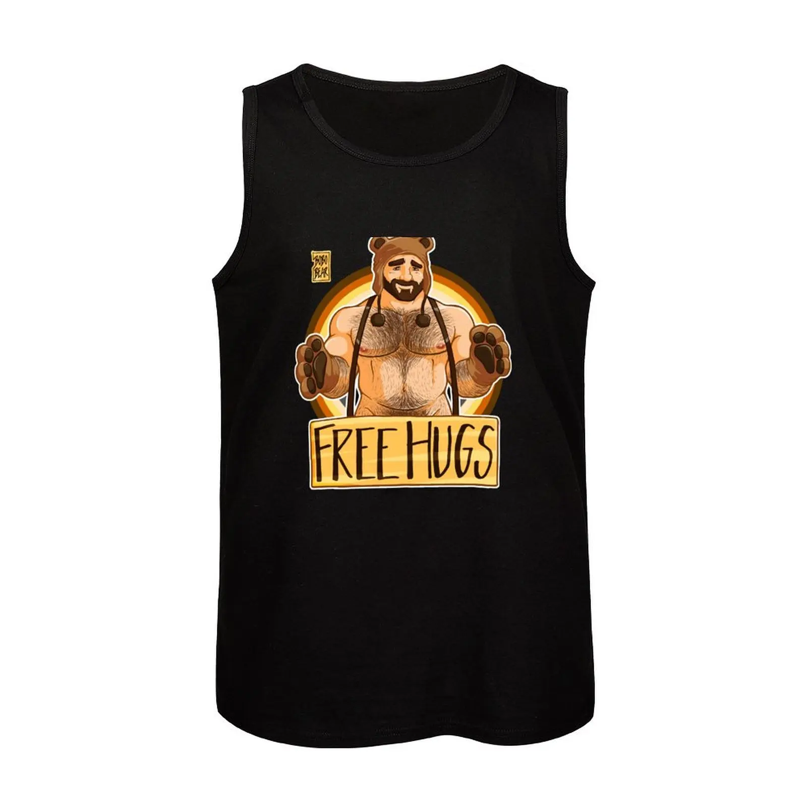 ADAM LIKES HUGS - BEAR PRIDE Tank Top camiseta muscular singlets masculinos