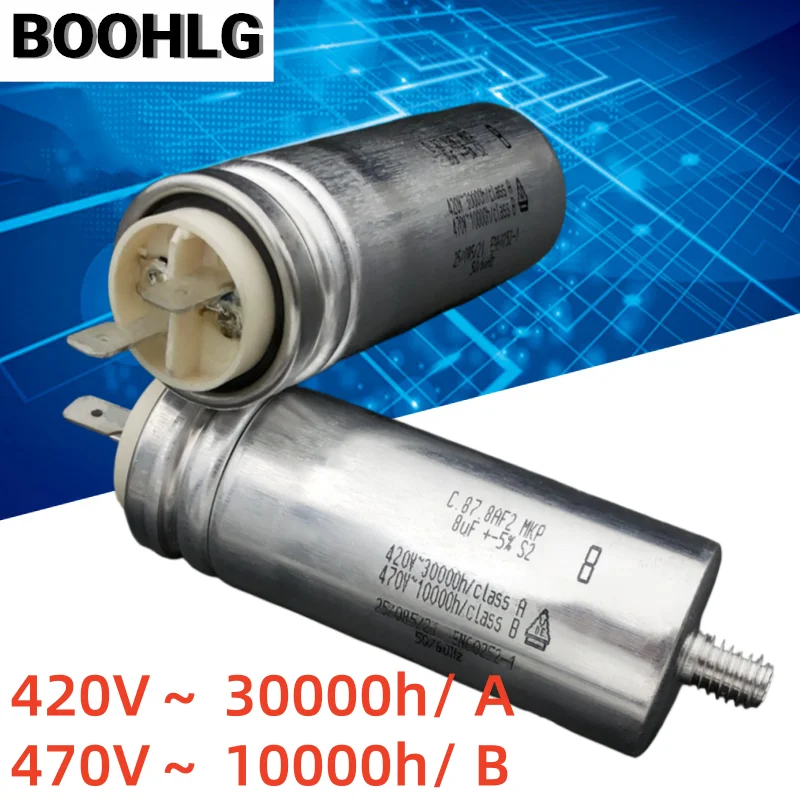 1 peça a v c.87.8af2 mkp 420v 8uf capacitor de partida e corrida do motor do ventilador