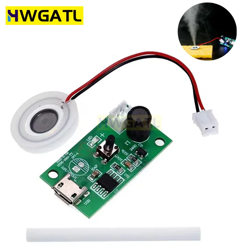 HWGATL  USB Mini Humidifier DIY Kits Mist Maker and Driver Circuit Board Fogger Atomization Film Atomizer Sheet Mini Oscillating