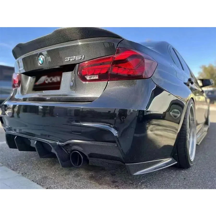 لسيارات BMW 3 series F30 F35 320 330 ألياف الكربون مانع صدمات خلفي للسيارة الناشر الخائن الخلفي سبويلر GEEX نمط عودة الشفاه تحويلة طقم الجسم #3