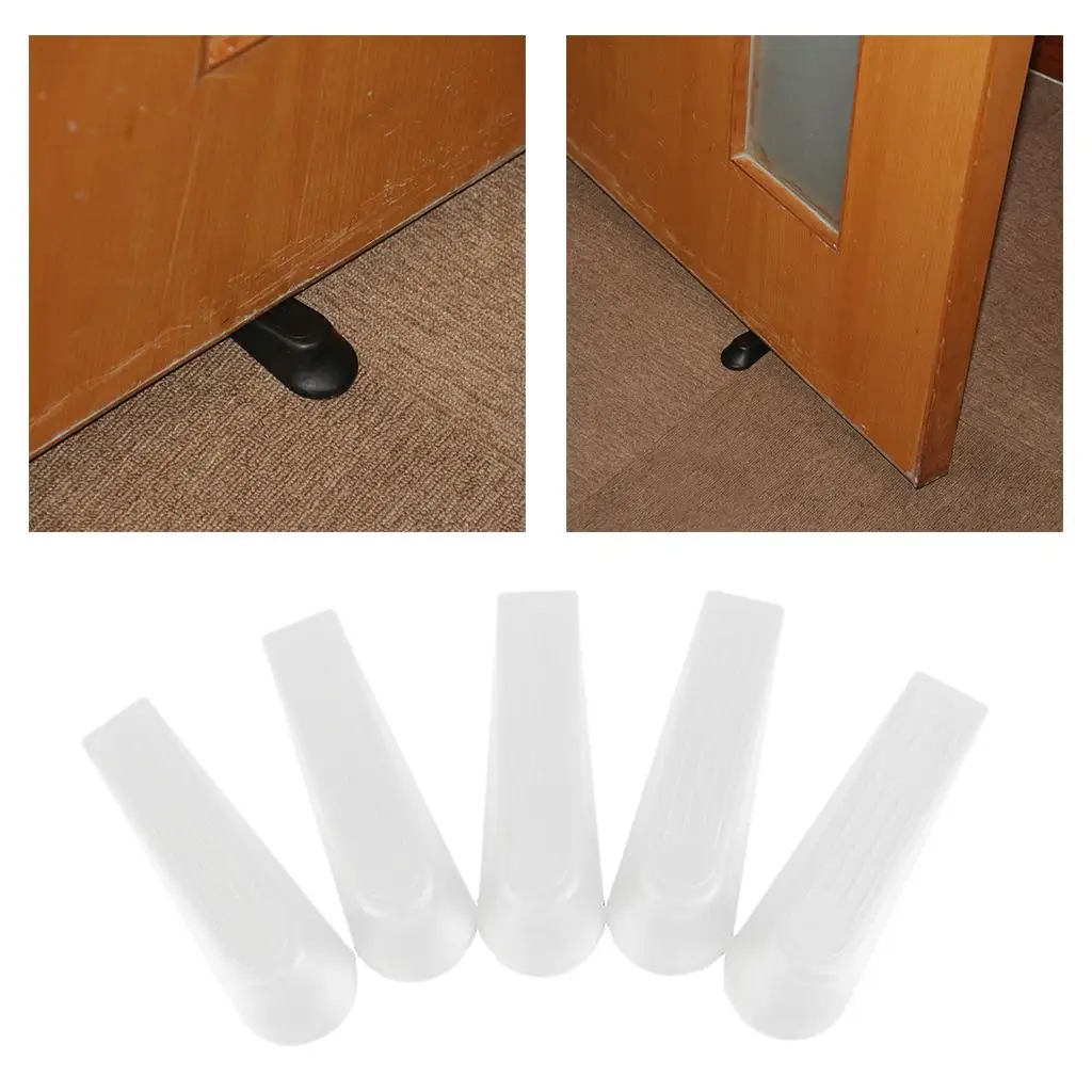 5 Pieces / Set Door Stops Stopper Wedges for Small Large Gaps White