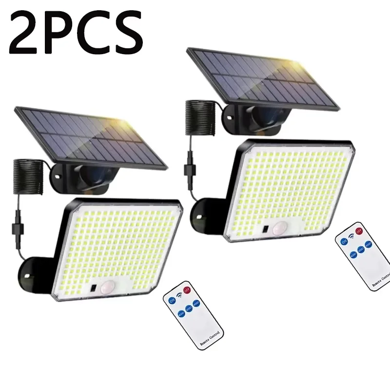 Solar Flood Lights Outdoor Garage Patio 226 LEDs Security Porch Lights Motion Sensor Dusk to Dawn Solar Lighting with 3 Modes
