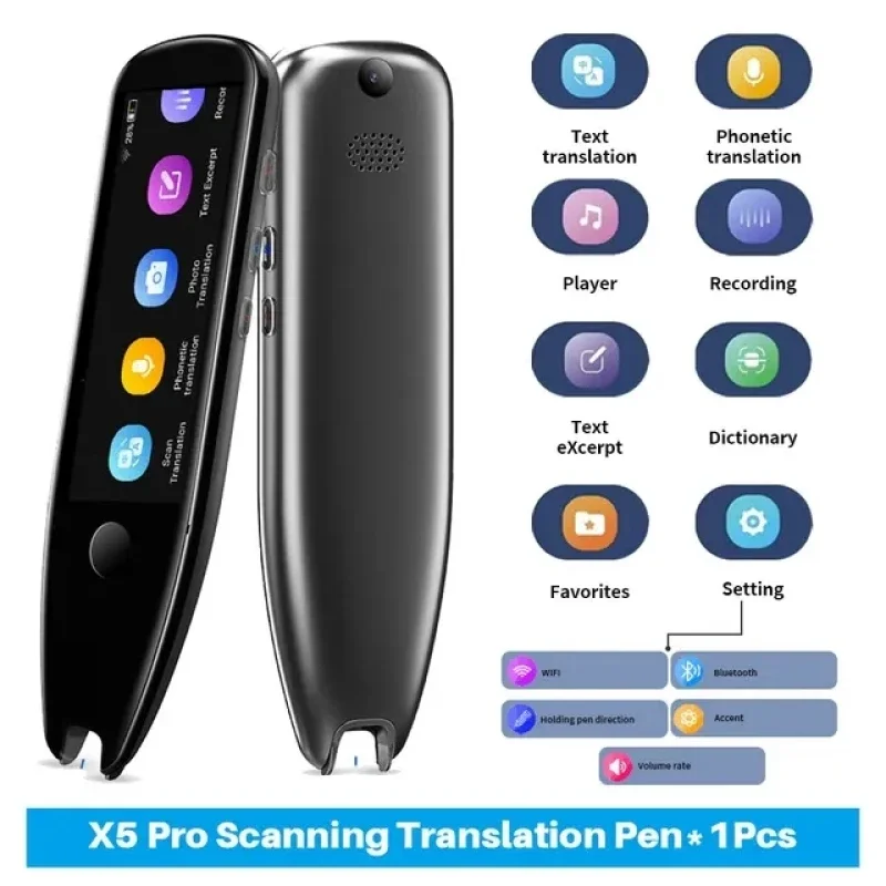 X5 Pro Voice Scan Translator Pen 3.5-inch MultifunctionTranslation Real Time Language Translator Business Travel Dictionary Pen