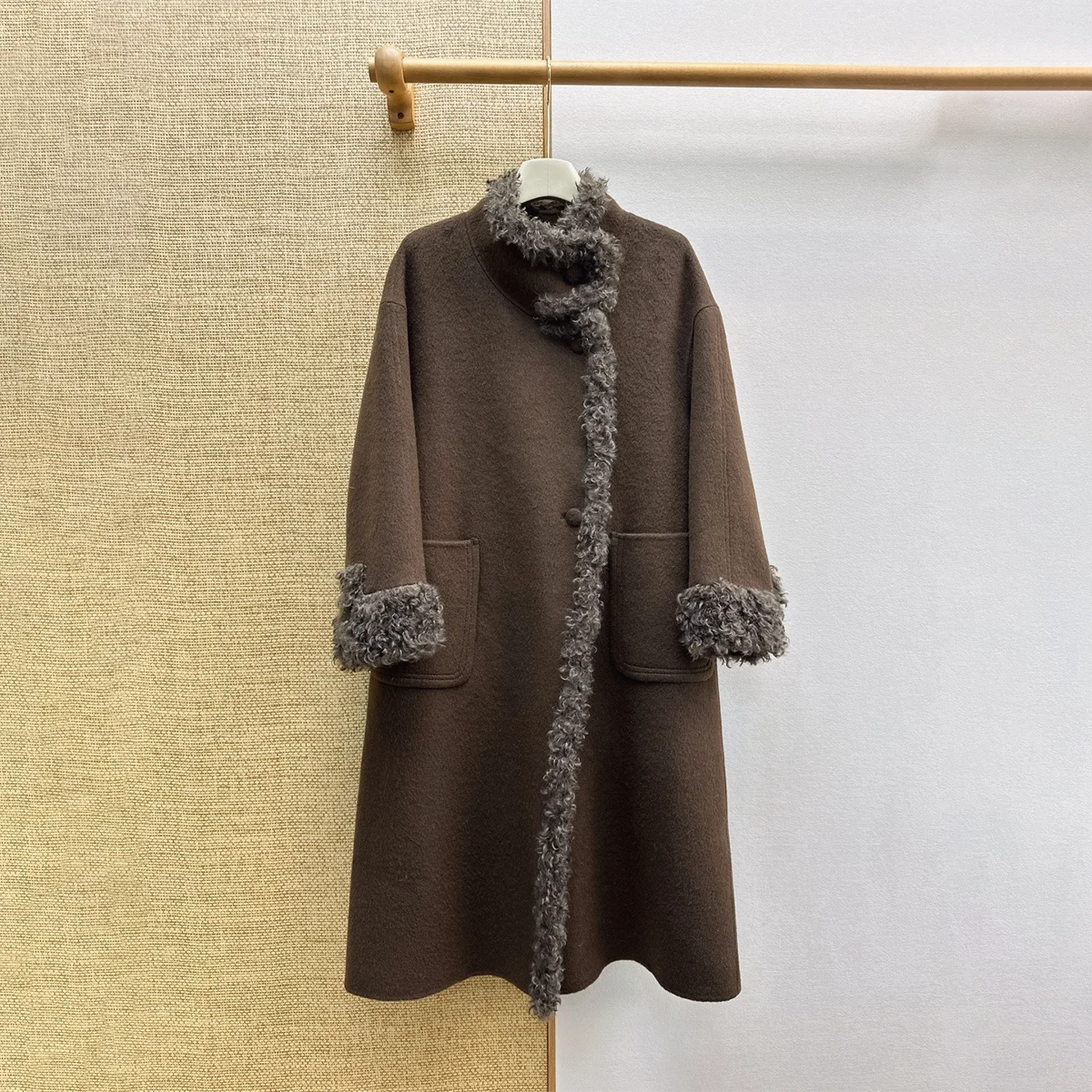 2026 high-quality women's retro button double-sided wool coat--26930218