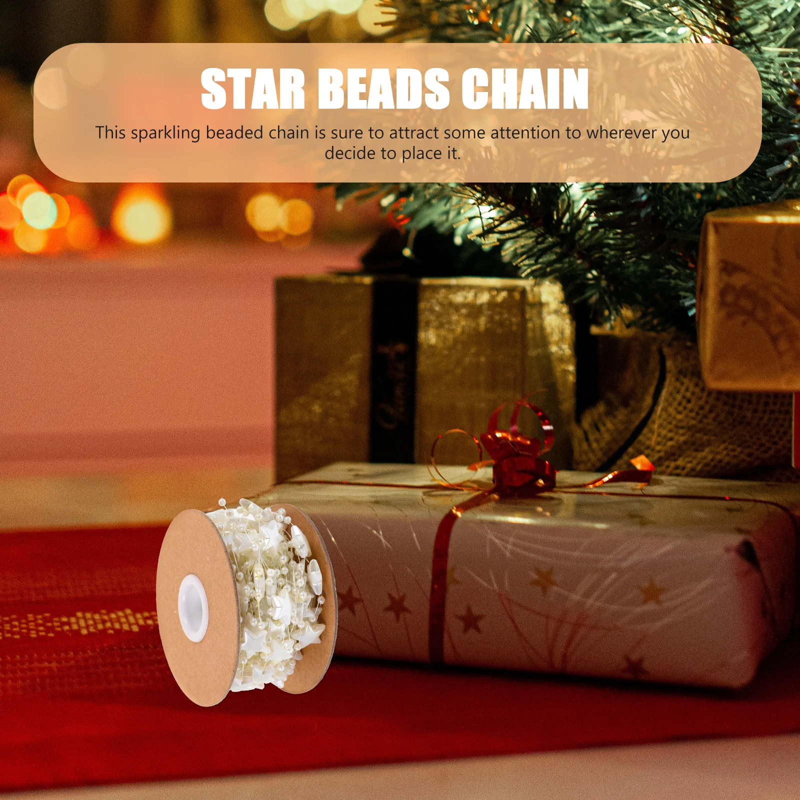 

1 Roll Star Beading Chain Pearl String Decorative DIY Crafts Making Supply Five-Pointed Star Lighting Ornament