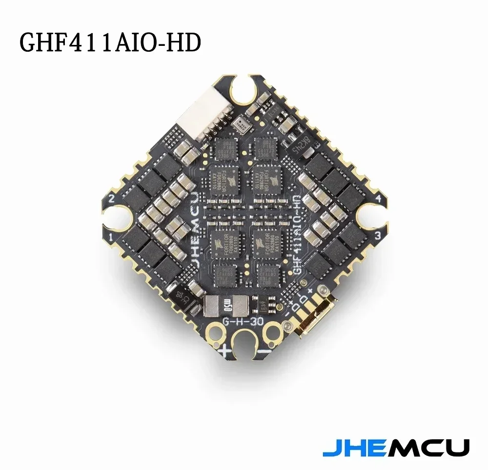 JHEMCU GHF411AIO-HD 40A F411 ICM42688P Flight Controller BLHELIS 40A 4in1 ESC 3-6S for Toothpick RC FPV Racing Drone