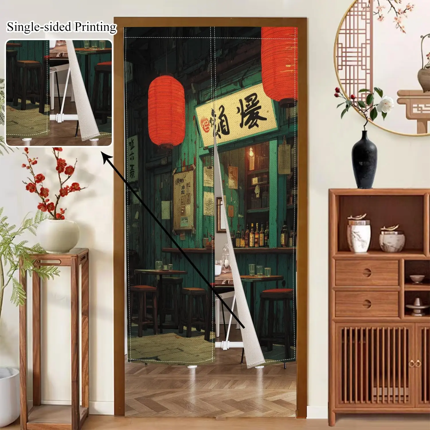 Traditional Japanese Noren Doorway Curtain Kitchen Door Curtains Tapestry Window Treatment Panel Hanging Room Divider Bedroom