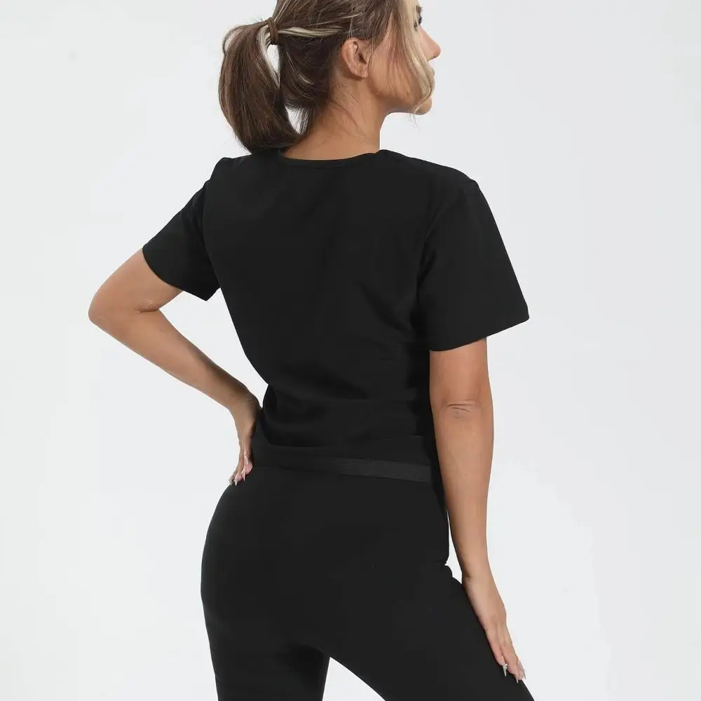 Sweat-resistant Sweat Short Sleeve Fat Burning Compression Fit Shapewear Top Versatile Reusable Women's Sweat Shirt