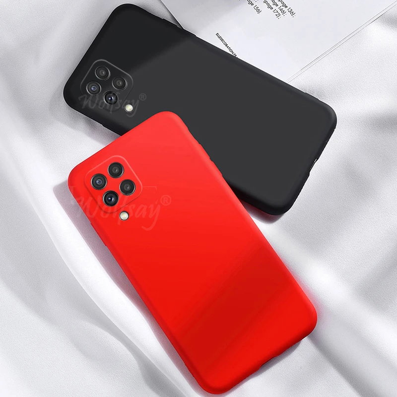 Silicone Soft Case For Samsung Galaxy A22 Cover For Samsung A22 Case Rubber Protector Case Galaxy A22 A12 A52 A72 A32 M51 M31S