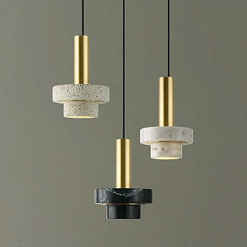 

Modern Led Marble Pendant Lighthing Living Room Decoration Designer Terrazzo Restaurant Industrial Chandelier For Home