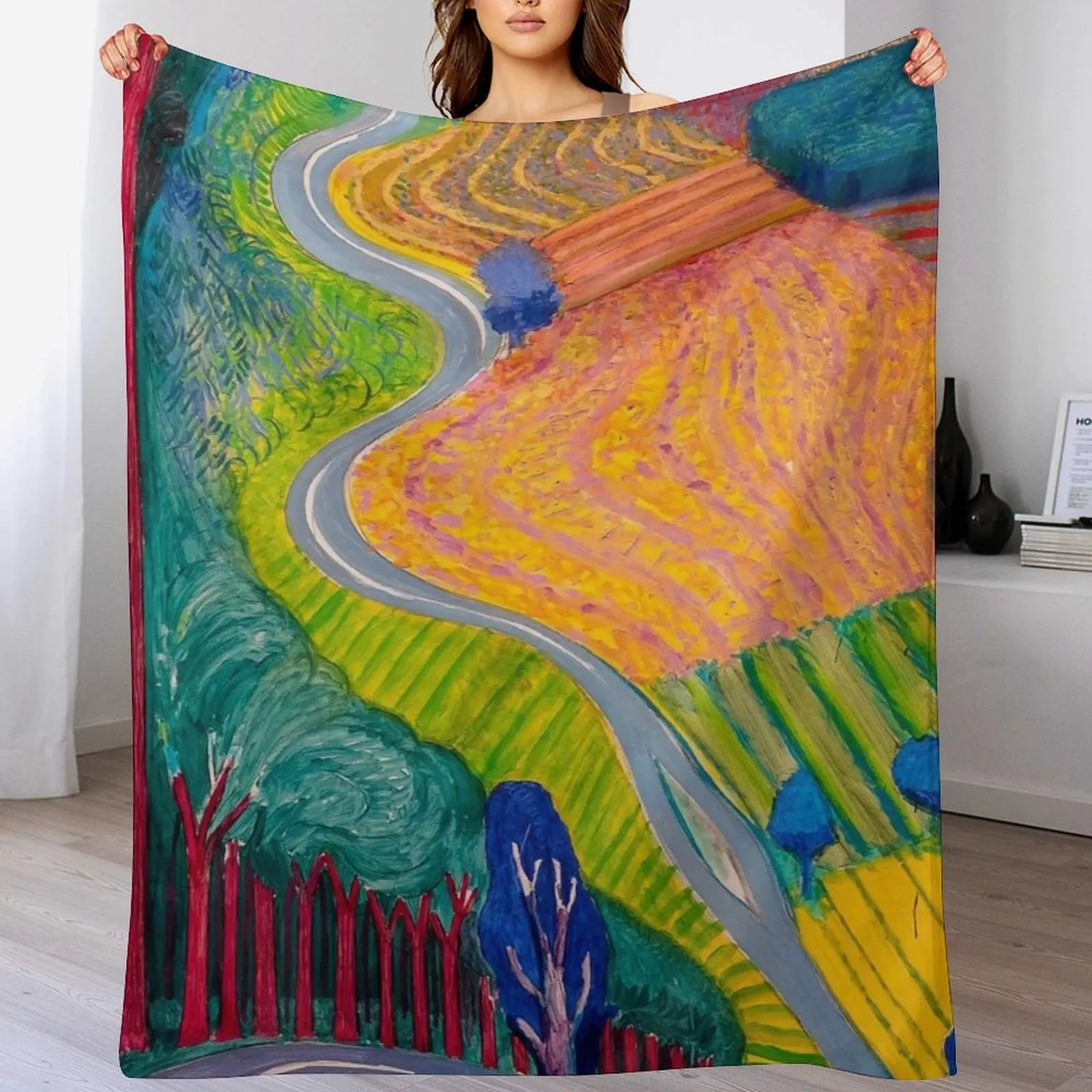 David Hockney Throw Blanket Flannels Personalized Gift Beach Blankets