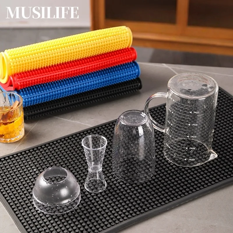 

Bar Mat Rubber Coffee Bar Mats Anti-slip for Bar Cafe Barista Cocktail Bartender PVC Waterproof Heat Resistant Drain Mat 1 PC