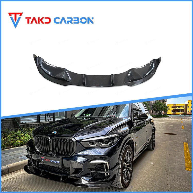 

TAKD Carbon High Quality Real Car Data Development Dry Carbon Fiber Front Bumper Lip Diffuser for bmws X5 G05 2022-UP