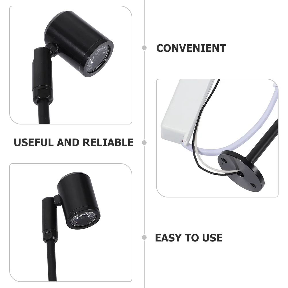 Small Spotlight LED Jewelry Showcase Counter Pole Mini Cabinet Light 3W Natural White 4000 4200K 215MM Silver Anti Wear