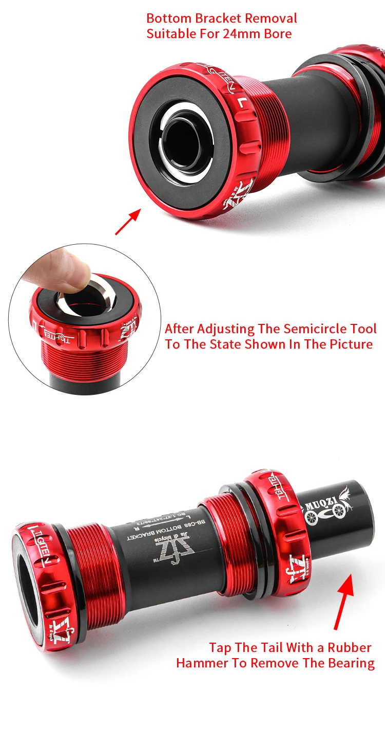 MUQZI Mountain Road Bike BB30 BB90 Bottom Bracket Removal Tools Thread Press-In Central Axis Bearing Disassembly Tool