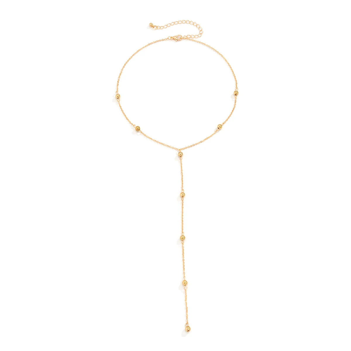 Ingemark-collar de borla larga minimalista para mujer y niña, colgante de bola de cadena fina de pecho Vintage, joyería de cuello femenino, regalo