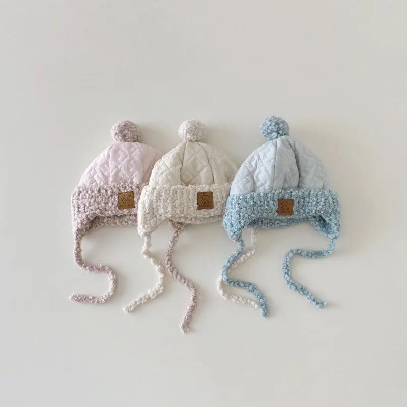 

Теплая корейская детская зимняя шапка с ушками, ветрозащитная термошапка в повседневном стиле для младенцев, утолщенная защита от холодной погоды