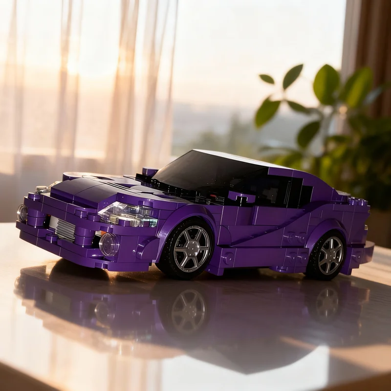 

366pcs MOC Purple S Tuner City Champions Model Building Blocks Christmas Gift Architecture Toy Creative Idea DIY Education